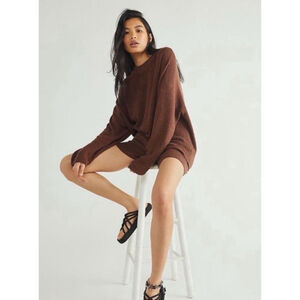 Free People Brown Oversized Sweater Top